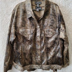 Snakeskin (faux) blouse & jacket